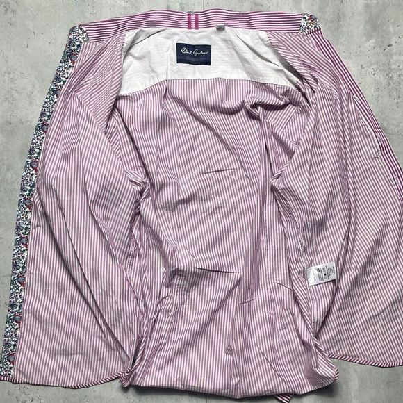 Robert Graham Modern Americana Premium Stripe Shirt Mens XL Red Fitted Flip Cuff - Picture 5 of 12